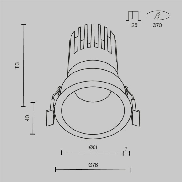Встраиваемый светильник LED 3000K 1620Lm Technical DL118-15W-3K-W Встраиваемый светильник LED 3000K 1620Lm Technical DL118-15W-3K-W