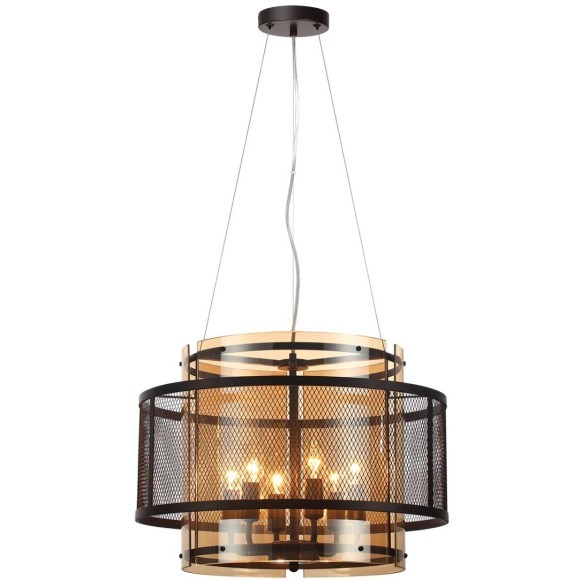 8007/6 MODERNI LN24 черный/черный, золотой металл/металл, стекло Люстра подвесная Е14 6*40W 220V Zarina