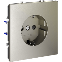 VLS040204 Розетка встраиваемая с заземлением и защитными шторками максимальный ток 16 Ампер (3500 Ватт) шелкового цвета VOLTUM S70 (шелк)