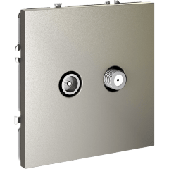 VLS060404 Розетка телевизионная оконечная для кабелей RG 6 - SAT 50 - SAT 703 - DG 113 (TV+SAT) (Телевизионный + Спутниковый) шелкового цвета VOLTUM S70 (шелк)