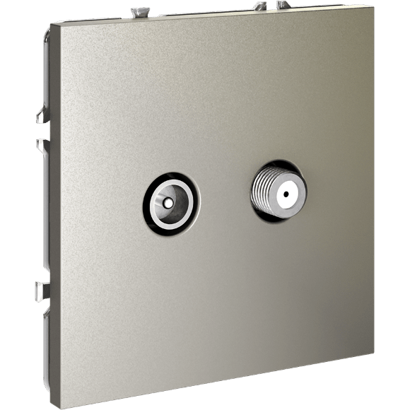 VLS060404 Розетка телевизионная оконечная для кабелей RG 6 - SAT 50 - SAT 703 - DG 113 (TV+SAT) (Телевизионный + Спутниковый) шелкового цвета VOLTUM S70 (шелк)