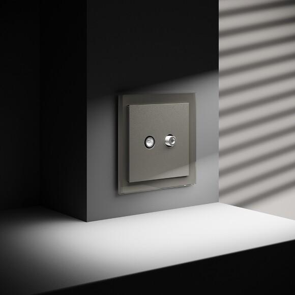 VLS060404 Розетка телевизионная оконечная для кабелей RG 6 - SAT 50 - SAT 703 - DG 113 (TV+SAT) (Телевизионный + Спутниковый) шелкового цвета VOLTUM S70 (шелк)