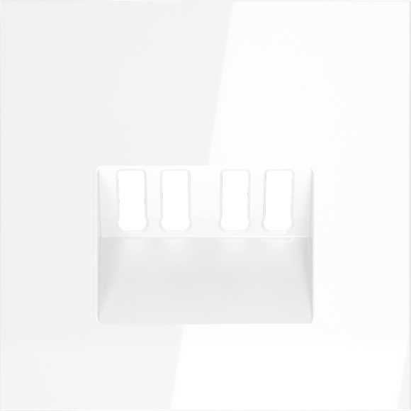 VLS001501 Накладка для розетки акустической 4-местной для подключения звуковоспроизводящих устройств (для проводов сечением 0,5 — 4 ММ²) белого глянцевого цвета VOLTUM S70 (белый глянцевый)