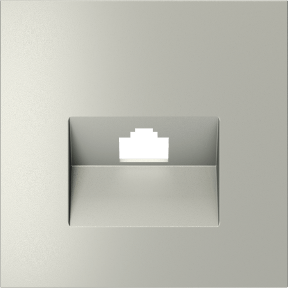 VLS060206 Розетка компьютерная двойная RJ45+RJ45 категории 6Е (для проводов CAT5-CAT6 до 10 Гбит/сек) титанового цвета VOLTUM S70 (титан)