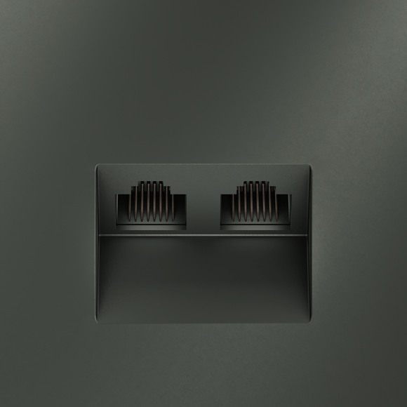 VLS060206 Розетка компьютерная двойная RJ45+RJ45 категории 6Е (для проводов CAT5-CAT6 до 10 Гбит/сек) титанового цвета VOLTUM S70 (титан)