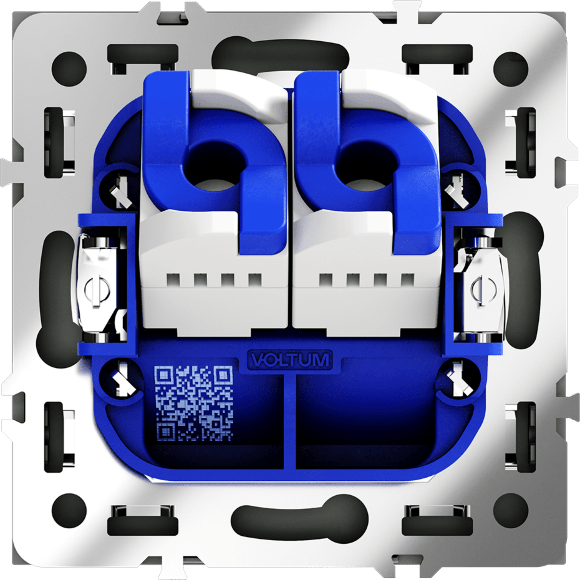 VLS060206 Розетка компьютерная двойная RJ45+RJ45 категории 6Е (для проводов CAT5-CAT6 до 10 Гбит/сек) титанового цвета VOLTUM S70 (титан)