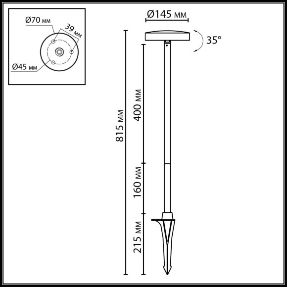 Odeon Light DISC 7189/6GL Ландшафтный уличный светильник с поворотным плафоном из черного матового металла, возможность установки на колышек в землю, IP65 LED 6Вт 3000K CRI80 110° 220В Odeon Light DISC 7189/6GL Ландшафтный уличный светильник с поворотным плафоном из черного матового металла, возможность установки на колышек в землю, IP65 LED 6Вт 3000K CRI80 110° 220В