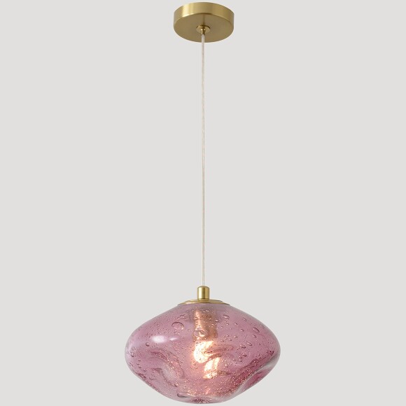 Crystal Lux FORMLESS SP1 VINO 4123/201 Crystal Lux FORMLESS SP1 BLUE 4124/201 Светильник подвесной с розовым/фиолетовым стеклянным плафоном диаметром 15см под лампу G9