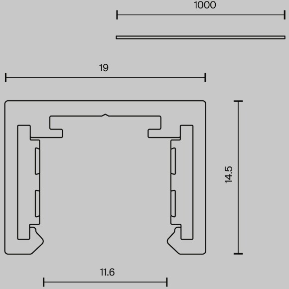 Maytoni Exility X TRX239-411B Шинопровод (трек) 2м черный низковольтный магнитный, накладной или подвесной, 2000x19x14.5мм, 48В, торцевые заглушки и декоративный экран в комплекте Maytoni Exility X TRX239-411B Шинопровод (трек) 2м черный низковольтный магнитный, накладной или подвесной, 2000x19x14.5мм, 48В, торцевые заглушки и декоративный экран в комплекте