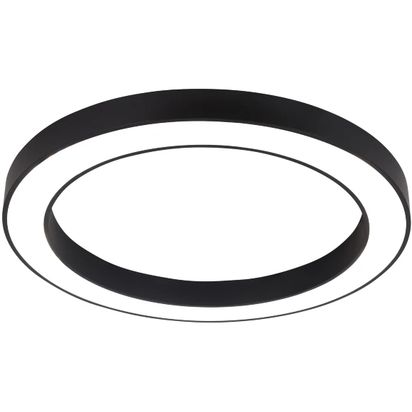 Favourite FIRM 4856-1P Светодиодный кольцевой черный светильник диаметром 90см, в комплекте крепления для накладного и подвесного монтажа, макс. высота 140см, упр. пультом ДУ, LED 82Вт 1900-3500Лм 2700-6500K CRI90 120° IP20 220В