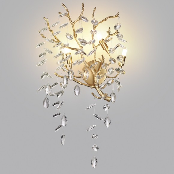 4969/3W HALL ODL24 521 античн.бронза/алюмин./хрусталь Бра G9 3*40W DELICA