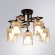 Arte Lamp Glamore A5076PL-5BK Потолочная современная люстра диаметром 62 см, черный металл, плафоны 5шт, янтарное стекло, лампы E27 5шт до 60Вт IP20 220В, возм. раздельного включения рожков и смены направления плафонов