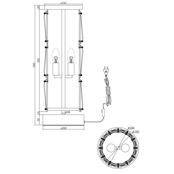 Интерьерная настольная лампа хрустальная с выключателем Puntes MOD043TL-02G