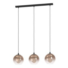 901924 EGLO ARISCANI 1 Подвесной светильник с 3 лампами E27, 180Вт, сталь/стекло, черный/медный