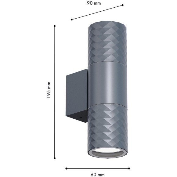 4660-2W, уличный светильник, D90xW60xH195, 2xGU10x35W, IP65, excluded