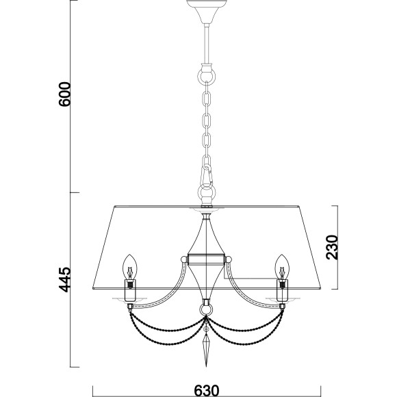 Люстра подвесная Freya FR2908-PL-05C-BZ Garcia под лампы 5xE14 40W