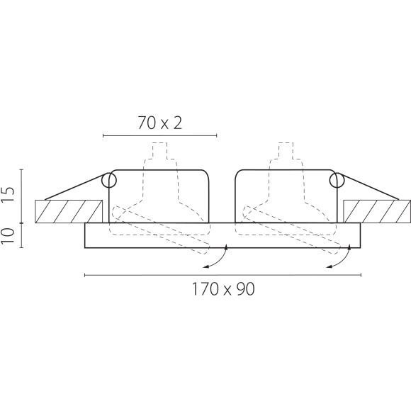 Встраиваемый светильник Lightstar 2544 Rifle под лампы 2xGU10 100W