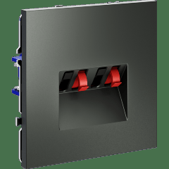 VLS060306 Розетка акустическая 4-местная для подключения динамиков и других звуковоспроизводящих устройств (для проводов сечением 0,5 — 4 ММ²) титанового цвета VOLTUM S70 (титан) VLS060306 Розетка акустическая 4-местная для подключения динамиков и других звуковоспроизводящих устройств (для проводов сечением 0,5 — 4 ММ²) титанового цвета VOLTUM S70 (титан)