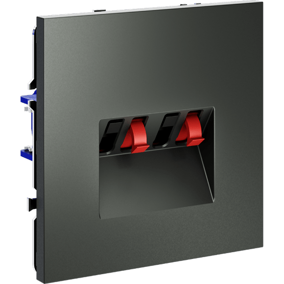 VLS060306 Розетка акустическая 4-местная для подключения динамиков и других звуковоспроизводящих устройств (для проводов сечением 0,5 — 4 ММ²) титанового цвета VOLTUM S70 (титан)