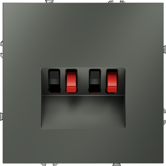 VLS060306 Розетка акустическая 4-местная для подключения динамиков и других звуковоспроизводящих устройств (для проводов сечением 0,5 — 4 ММ²) титанового цвета VOLTUM S70 (титан)