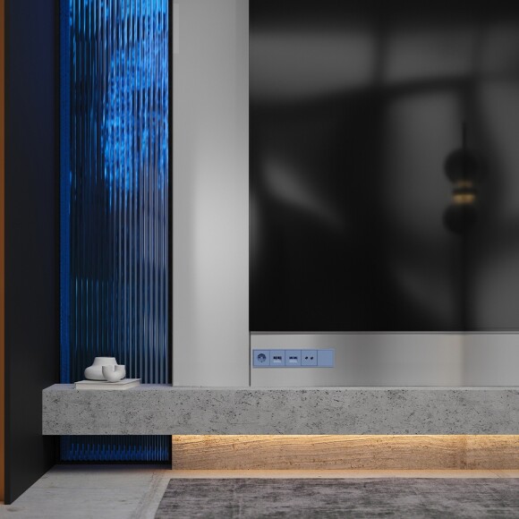 VLS080115 Заглушка для рамки для закрытия розетки синего джинсового цвета VOLTUM S70 (деним)