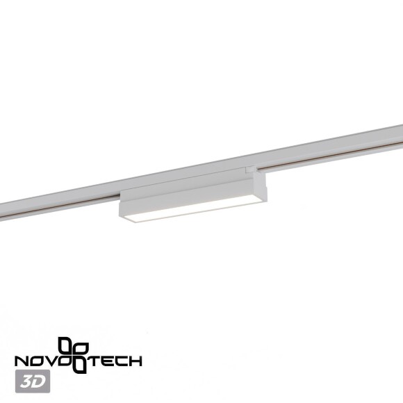 Novotech ITER 359785 Белый линейный однофазный двухжильный трековый светильник, 20см, с CCT переключением цветовой температуры, LED 12Вт 697Лм CRI≥90 108° 2700-3200-4000К IP20 220V