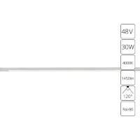 A7265PL-1WH Трековый магнитный светодиодный светильник Arte Lamp Optima CRI90+ 4000К 1450Лм 120° 30Вт