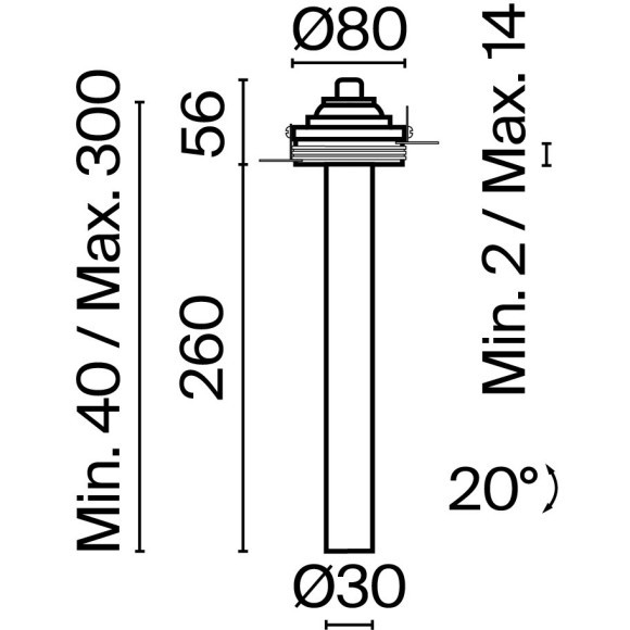 Встраиваемый светильник Technical C140TRS-L300-7W3K-BBS