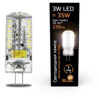 107707103 Лампа Gauss LED G4 AC150-265V 3W 230lm 2700K силикон 1/20/200