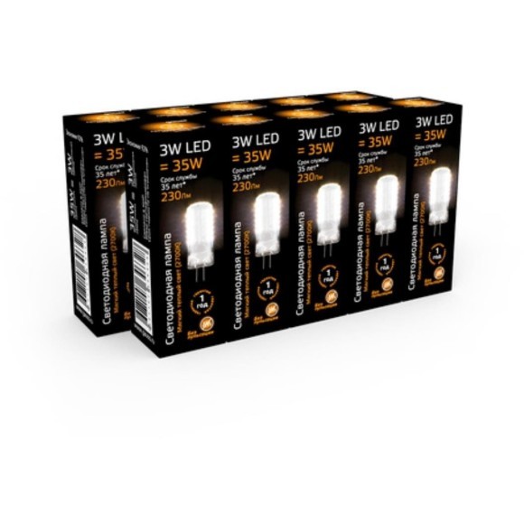 107707103 Лампа Gauss LED G4 AC150-265V 3W 230lm 2700K силикон 1/20/200