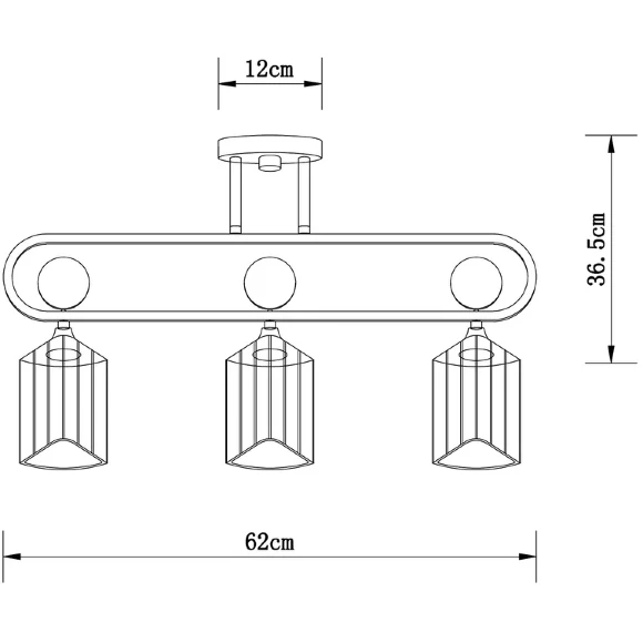 Arte Lamp Glamore A5076PL-3BK Потолочный современный вытянутый светильник длиной 62 см, черный металл, плафоны 3шт, янтарное стекло, лампы E27 3шт до 60Вт IP20 220В