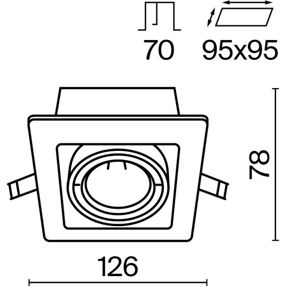 Встраиваемый светильник Maytoni DL008-2-01-W Metal Modern под лампу 1xGU10 50W