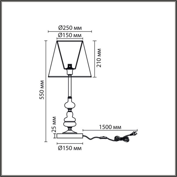 Настольная лампа Е14 1*40W Lumion KENTUKI 8283/1T