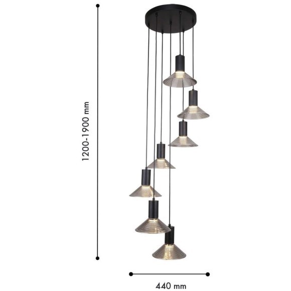 4622-7P, подвесная люстра, D440xH1200/1900, 7xLEDx6W, 3360LM, 3000K, included 4622-7P, подвесная люстра, D440xH1200/1900, 7xLEDx6W, 3360LM, 3000K, included