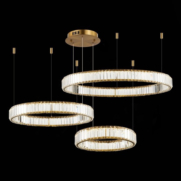 SL1622.313.03 ST Luce TIVOLI Подвесная люстра, LED, 4000K 1х122W, латунь/прозрачный