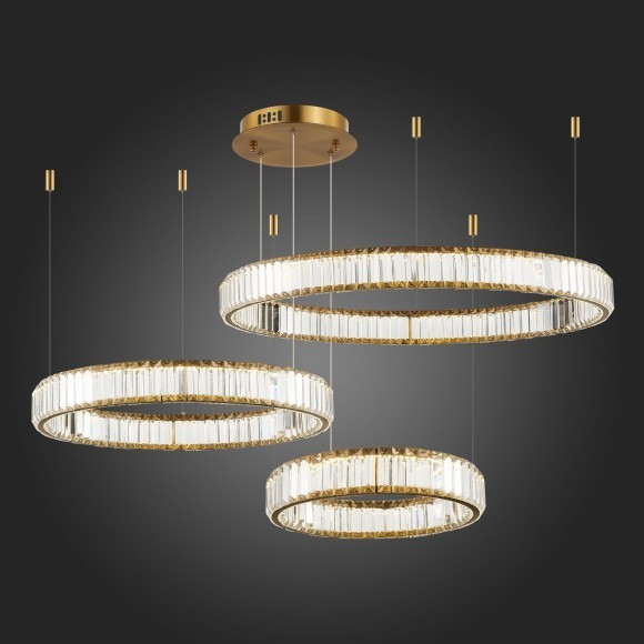 SL1622.313.03 ST Luce TIVOLI Подвесная люстра, LED, 4000K 1х122W, латунь/прозрачный