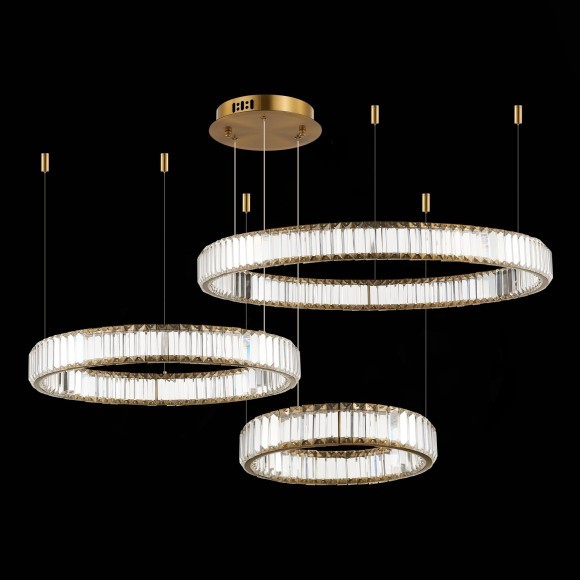 SL1622.313.03 ST Luce TIVOLI Подвесная люстра, LED, 4000K 1х122W, латунь/прозрачный