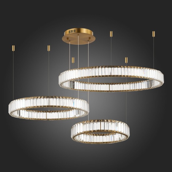 SL1622.313.03 ST Luce TIVOLI Подвесная люстра, LED, 4000K 1х122W, латунь/прозрачный