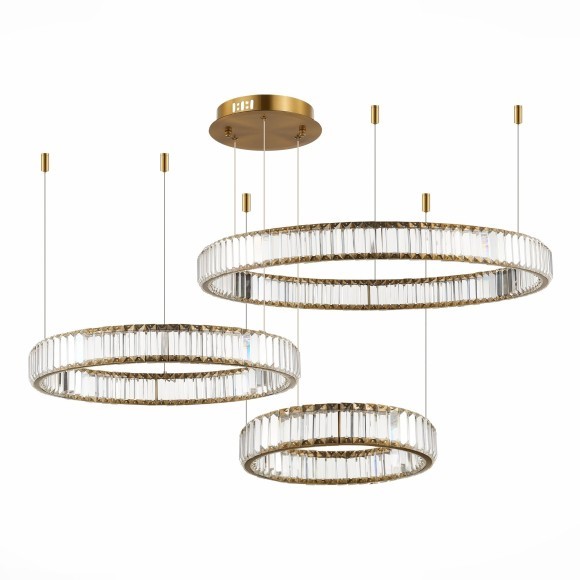 SL1622.313.03 ST Luce TIVOLI Подвесная люстра, LED, 4000K 1х122W, латунь/прозрачный