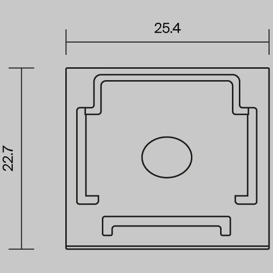 Комплект заглушек (для профиля 25×22) 2 шт., ALM-2522-B-EC 642066