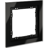 VLS110108 Рамка стеклянная для электрических изделий VOLTUM серии S70 на 1 пост черного цвета из стекла