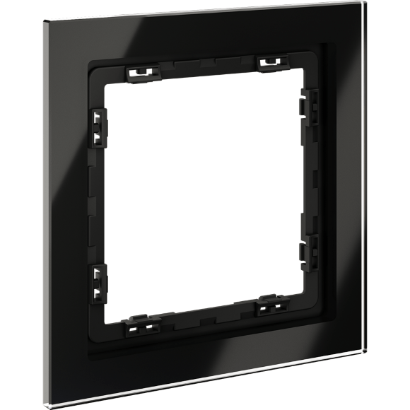 VLS110108 Рамка стеклянная для электрических изделий VOLTUM серии S70 на 1 пост черного цвета из стекла