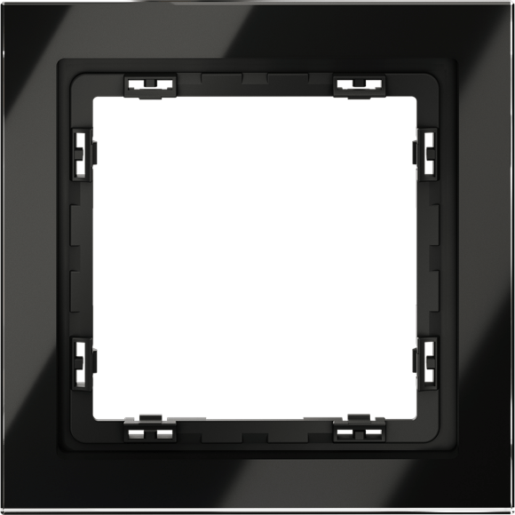 VLS110108 Рамка стеклянная для электрических изделий VOLTUM серии S70 на 1 пост черного цвета из стекла