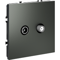 VLS060406 Розетка телевизионная оконечная для кабелей RG 6 - SAT 50 - SAT 703 - DG 113 (TV+SAT) (Телевизионный + Спутниковый) титанового цвета VOLTUM S70 (титан)