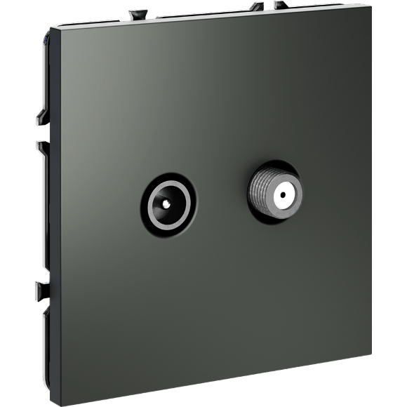 VLS060406 Розетка телевизионная оконечная для кабелей RG 6 - SAT 50 - SAT 703 - DG 113 (TV+SAT) (Телевизионный + Спутниковый) титанового цвета VOLTUM S70 (титан)