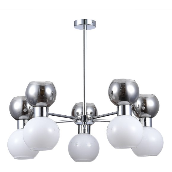 SLE1138-102-10 Светильник потолочный Хром/Белый, Дымчатый E27 10*60W THONET