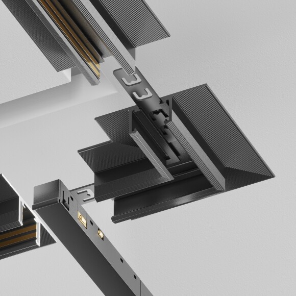 Maytoni Exility X TRA239CLS-42.12B Угловое 90° соединение горизонтальное, для ГКЛ шинопроводов 12.5мм, размер 65x65x14.5мм, 48В (для шинопроводов TRX239-421.12B, TRX239-422.12B, TRX239-423.12B)