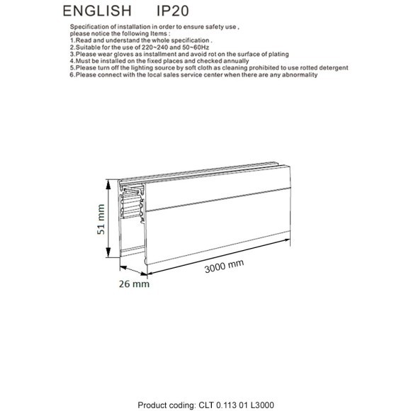 Магнитный накладной шинопровод 3м Space 48V Crystallux CLT 0.113 01 L3000 WH