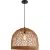 Favourite Gamble 4878-1P Уличный подвесной влагозащищенный светильник из ротанга коричневого цвета, диаметр 40см, под сменную лампу Е27, IP44, 220В, габаритные размеры в мм H1820xD400xHm350