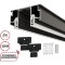 Novotech VECTOR 135323 Черный 2м магнитный шинопровод, универсальный монтаж в гарпунные (ПВХ) и демпферные (тканевые) натяжные потолки системой крепления полотна CLAMP, в комплекте торцевые заглушки 2шт и соединит. планки 4шт, IP20 220V